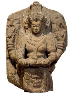 Hinduisme: stele dedikert til gudinnen Devi. 1400-tallet Fra øya Java. Paris, Guimet-museet, Nasjonalmuseet for asiatisk kunst av Indian School