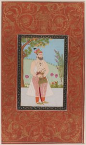 Iraj Khan, 1875-1900 (ugjennomsiktig wc og gull på papir) av Indian School