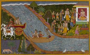 Lakṣmaṇa vender tilbake til Ayodhya med Sumantra, mens Sītā blir tatt opp i Vālmīkis eremitbolig av Indian School
