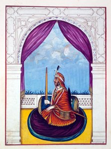 Maharaja Nau Nihal Singh, fra The Kingdom of the Punjab, its Rulers and Chiefs, bind I, et bind med 27 akvarellstudier av en uidentifisert indisk kunstner, ca. 1840 (wc på papir) av Indian School