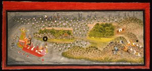 Maharana Jagat Singh II hawking og villsvinjakt, ca. 1740 av Indian School