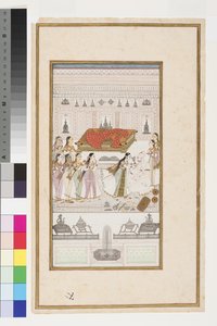 Manohar kollapser i farens armer, ca. 1710 av Indian School