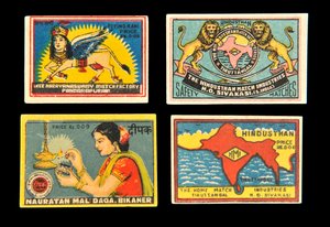 Fyrstikkeske etiketter av Indian School