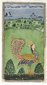 Mytisk påfugl med kvinnehode, Hyderabad, ca. 1750 av Indian School