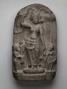 Julekrybbe: Buddhas fødsel (skifer) av Indian School
