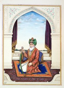 Nawab Mozaffir Khan (Multani), fra The Kingdom of the Punjab, its Rulers and Chiefs, bind II, et bind på 30 akvarellstudier av en uidentifisert indisk kunstner, ca. 1840 (wc på papir) av Indian School