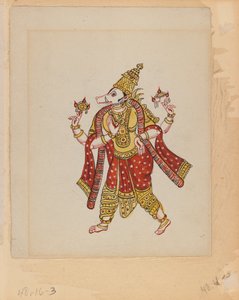 Ett av et sett på ni bilder som viser indianere i forskjellige yrker (wc på papir) av Indian School