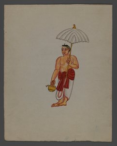 Ett av et sett på ni bilder som viser indianere i forskjellige yrker (wc på papir) av Indian School