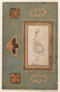 Portrett av Kuka Azam Shah, ca. 1640 (blekk på papir) av Indian School