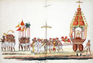 Prosesjon med guder (wc på papir) av Indian School