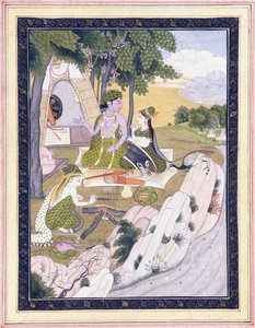 Rama og Sita med Lakshman, ca. 1800 av Indian School