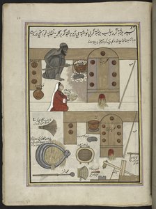 Risparker og kone,  86 tegninger bundet inn i et bind som viser håndverk og yrker i Kashmir, håndverkere vises i arbeid med redskaper og utstyr,  Av en Kashmir-kunstner, sannsynligvis i Srinagar, ca. 1850-60 (gouache på papir) av Indian School