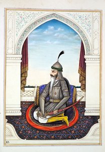 Sirdar Harri Singh, fra The Kingdom of the Punjab, its Rulers and Chiefs, bind I, et bind med 27 akvarellstudier av en uidentifisert indisk kunstner, ca. 1840 (wc på papir) av Indian School
