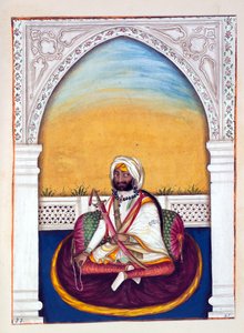 Sirdar Jowahir Singh, fra The Kingdom of the Punjab, its Rulers and Chiefs, bind II, et bind på 30 akvarellstudier av en uidentifisert indisk kunstner, ca. 1840 (wc på papir) av Indian School