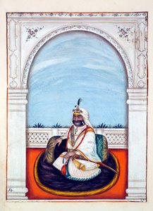 Sirdar Lehna Singh (Majithia), fra The Kingdom of the Punjab, its Rulers and Chiefs, bind II, et bind med 30 akvarellstudier av en uidentifisert indisk kunstner, ca. 1840 (wc på papir) av Indian School