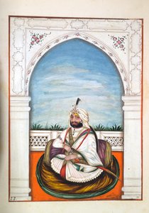 Sirdir Ajit Singh, fra The Kingdom of the Punjab, its Rulers and Chiefs, bind I, et bind med 27 akvarellstudier av en uidentifisert indisk kunstner, ca. 1840 (wc på papir) av Indian School
