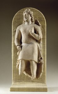 Stående ungdom eller Maitreya, Gandhara (stukk)
