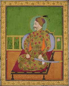 Sultan Abdullah Qutubshah av Golconda (reg. 1626-72) Deccan, Mughal, ca. 1640 (gouache med gull og sølv på papir) av Indian School