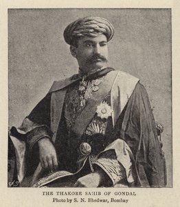 Thakore Sahib fra Gondal (gravering) av Indian School