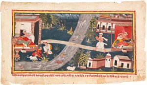 Babyene byttes, 1600-25 (ugjennomsiktig wc på papir) av Indian School
