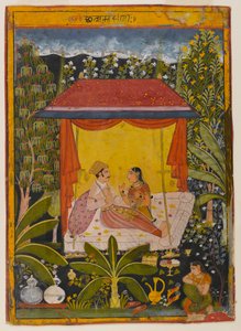 Uidentifisert side fra a Dispersed Nayika Series, ca. 1650-1660 (ugjennomsiktig wc på papir) av Indian School