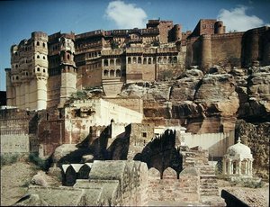 Utsikt over Mehrangarh-fortet, bygget i 1459 av Indian School