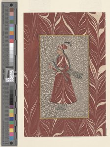 Woman Holding a Peacock, Bijapur, ca. 1660 (blekk og akvarell på papir) av Indian School