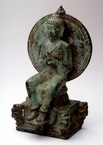 European sitting Buddha, bronze, Central Java, 9th century.