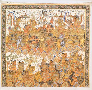 Ramayana (balinesisk farge på lerret) av Indonesian Indonesian