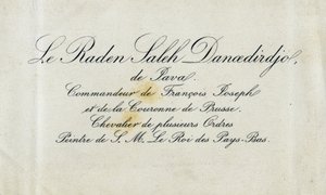 Telefonkort til Raden Saleh Danoedirdgio, ca. 1850-80 av Indonesian School