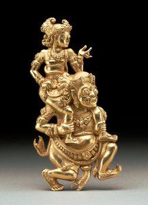 Sutasoma og Kalmasapada (repousse gull) av Indonesian School