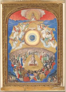 Manuskriptblad med tilbedelse av det hellige navn, fra en timebok, etter 1530. av Influence of Simon Bening