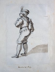 En vingårdsgutt (penn og blekk på papir) av Inigo Jones