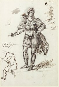 Albanactus, foreløpig skisse (penn og blekk på papir) av Inigo Jones