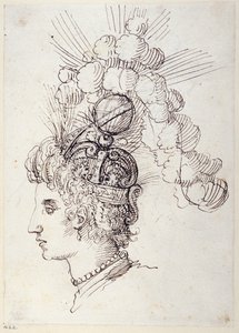 Bel-Anna, havets dronning, ca. 1609 (penn og blekk på papir) av Inigo Jones