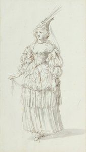 Chloris: alternativ skisse for Henrietta Maria, ca. 1631 (penn og blekk på papir) av Inigo Jones
