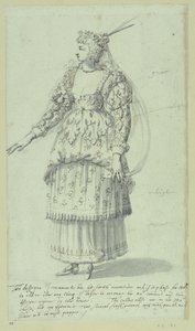Chloris: siste skisse for Henrietta Maria, ca. 1631 (penn og blekk på papir) av Inigo Jones