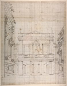 Cupids's Palace, ca. 1619-23 (penn og blekk på papir) av Inigo Jones