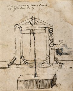 Diagram for et trinseløftende murverk (penn og blekk på papir) av Inigo Jones