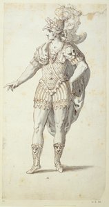 Endelig design for Oberons kjole, ca. 1611 (penn og blekk på papir)