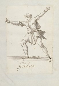 Gladiator (penn og blekk på papir) av Inigo Jones