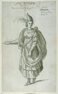 Dronning Berenice av Egypt (penn og blekk på papir) av Inigo Jones