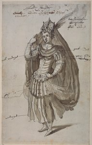 Queen Candace, ca. 1609 (penn og blekk på papir) av Inigo Jones