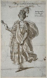 Dronning Tomyris av Massagetai, ca. 1609 (penn og blekk på papir)