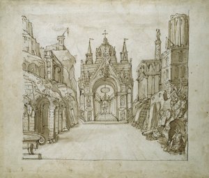 St George's Portico, ca. 1610 (penn og blekk på papir) av Inigo Jones