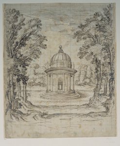 Apollon-tempelet (penn og blekk på papir) av Inigo Jones