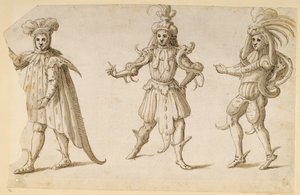 Three Fays, ca. 1611 (penn og blekk på papir) av Inigo Jones