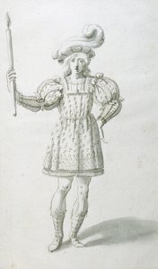 Fakkelbærer (penn og blekk på papir) av Inigo Jones