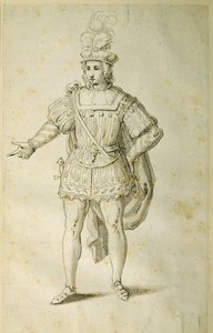 Ungdom i eldgammel britisk drakt, ca. 1611 (penn og blekk på papir) av Inigo Jones