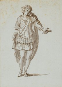 Zephyrus (penn og blekk på papir) av Inigo Jones